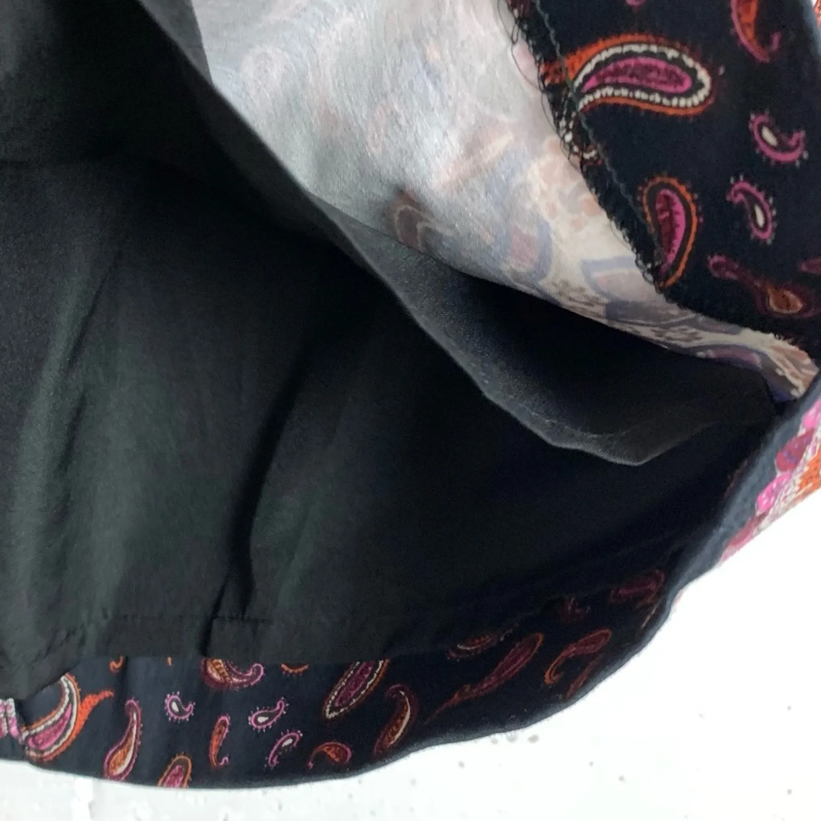 J.Crew Womens Pencil Skirt Paisley Black Pink Back Zip Stretchy Cotton Size 6 - Image 7