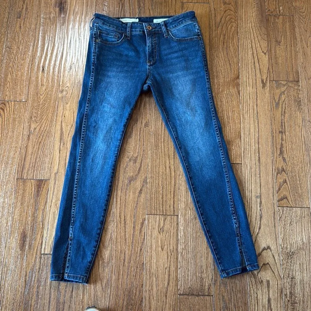 Anthropologie Pilcro the Leterpress mid rise skinny split hem jeans 29 - Image 4