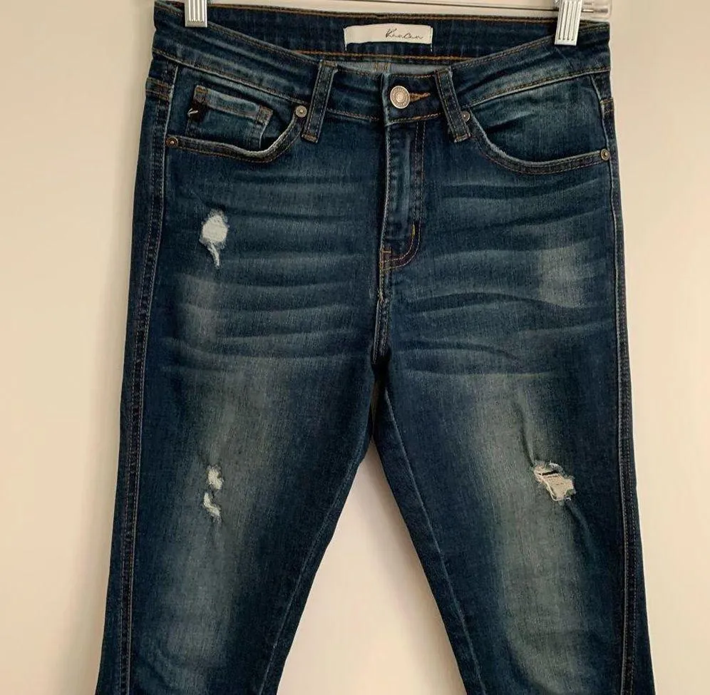 EUC Kancan Mid Rise Skinny Twist Seam Jeans Size 5/26 - Image 4