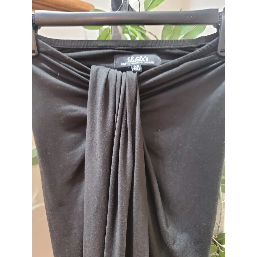 Lulu’s Women's Black Solid Polyester Scenic Drive Midi Skirt Size X - Image 5