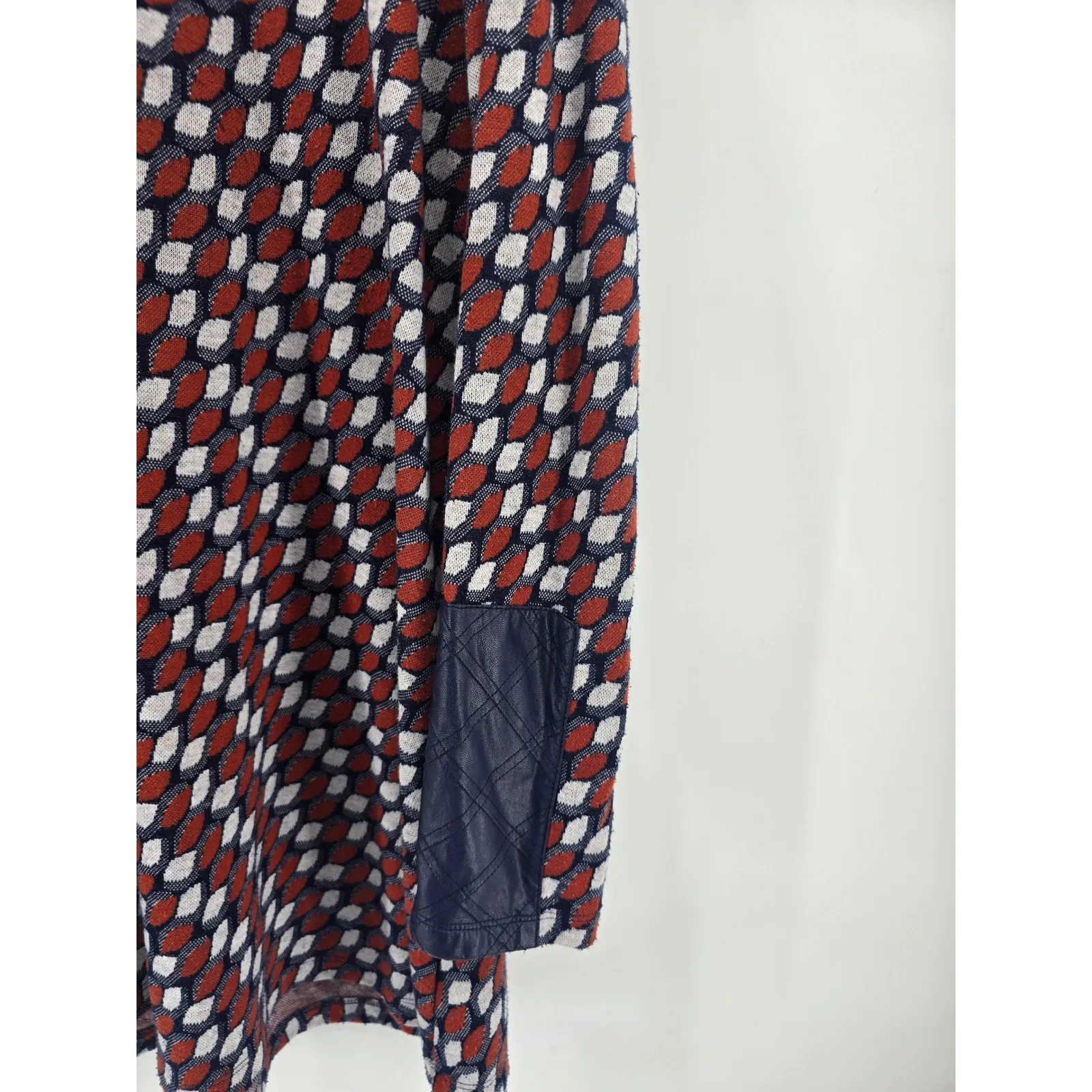 Tyler Boe Geometric Print Mock Neck Quarter Zip Long Sleeve Tunic XL Red - Image 2