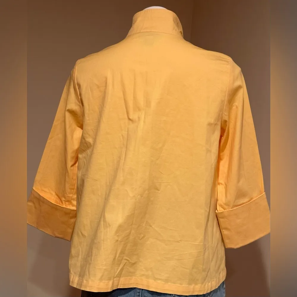 Coldwater Creek Yellow Large Button Snaps Spring Jacket SZ PS 3/4 Sleeve Cuffed - Image 5