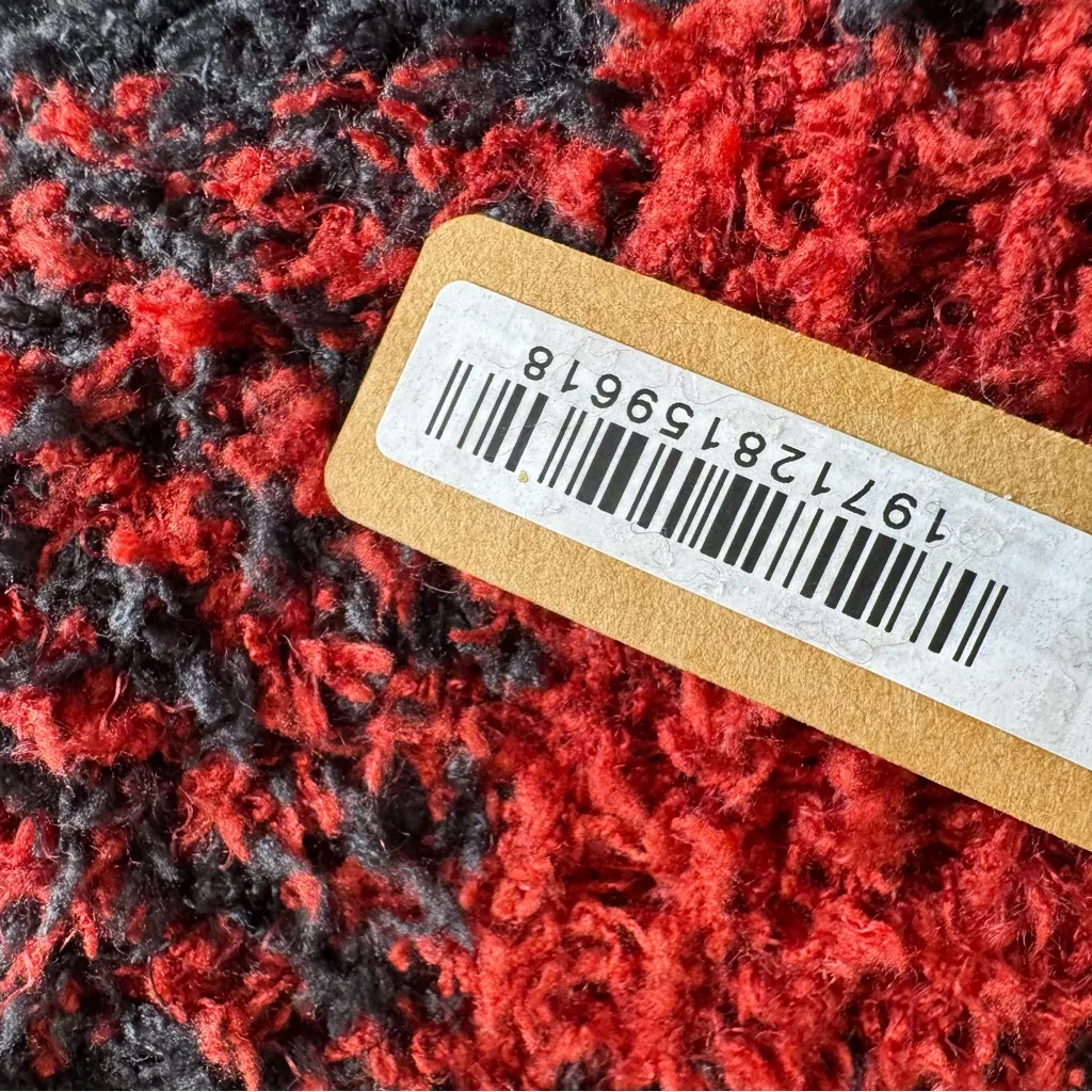 NWT SKIMS Knit Unisex Belted Robe Brick Buffalo Plaid Red Black Size S/M - Image 11