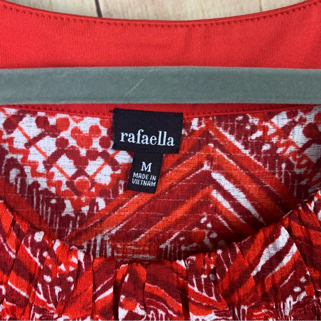 Rafaella‎ Red and White Smocked Tank Top - Image 3