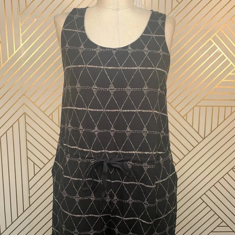 Madewell Diamond Argyle Print‎ Jumpsuit Black - Image 4