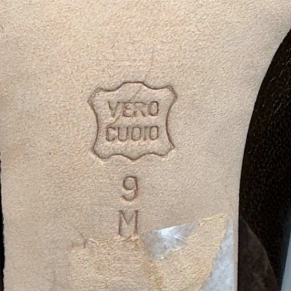 Jildor Women's Size 9 Brown Bronze Leather Suede Gold Horsebit Block Heels - Image 11