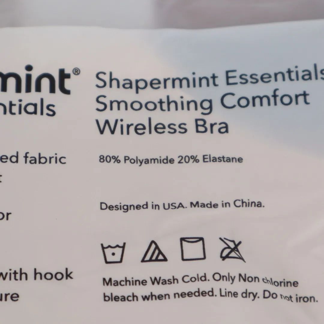 Shapermint Essentials Smoothing Comfort Wireless Bra Large Chai Adjustable Strap Tan - Image 2
