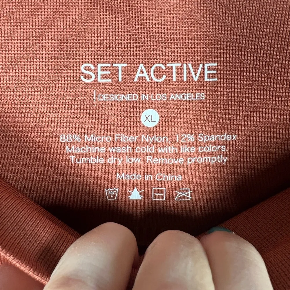 Set‎ Active Orange High Rise Seamless Bike Shorts - Image 2