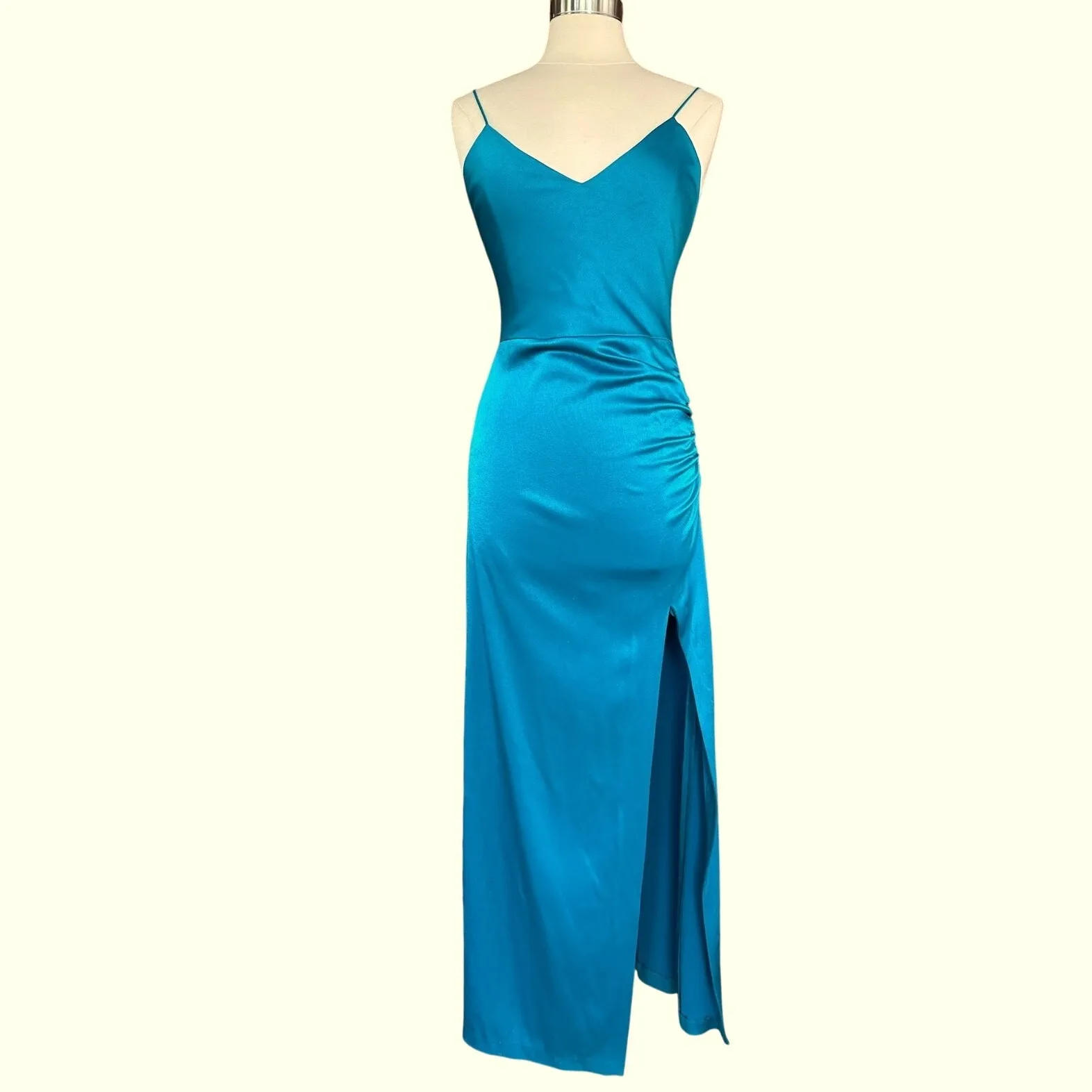 Alice‎ + Olivia Fallon Ruched Sleeveless Size 8 Teal -Event Gala Guest - Image 2