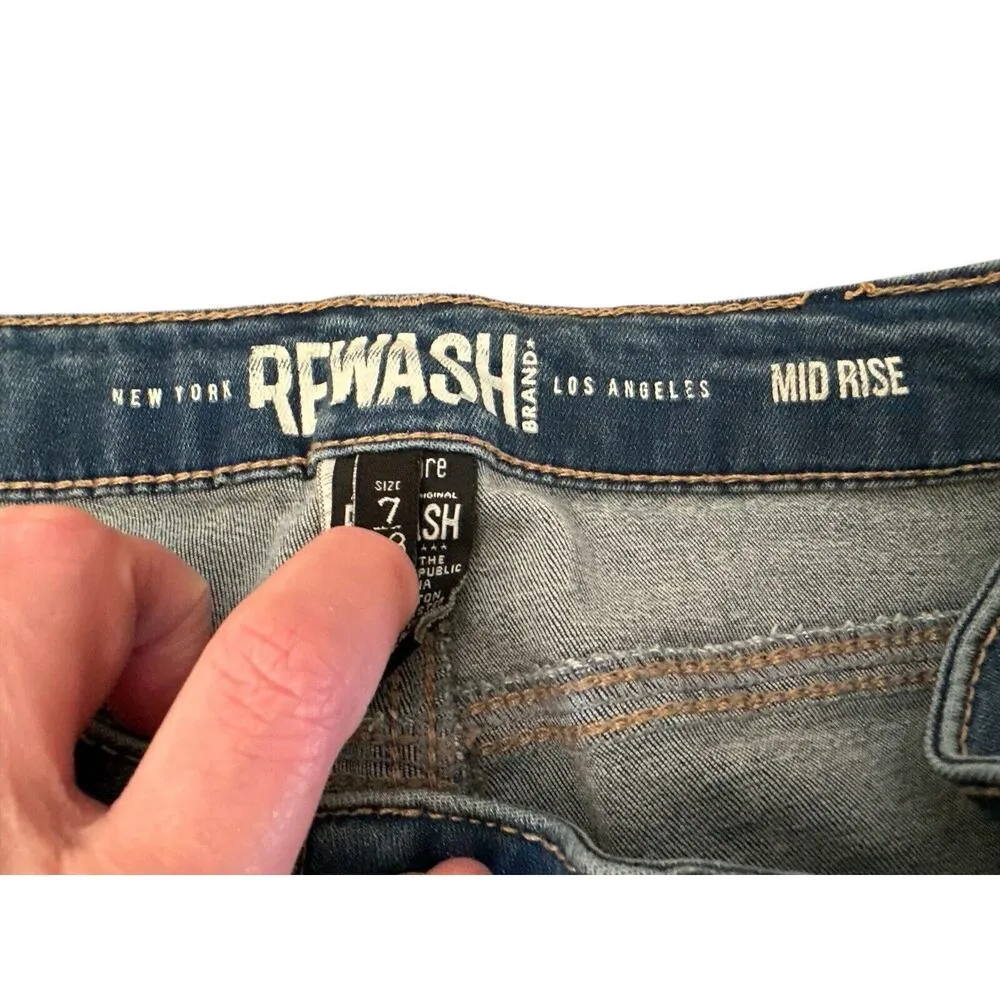 Rewash Jeans Women's 7 /28Blue Denim Skinny High Rise Vintage Reunion Distressed - Image 8