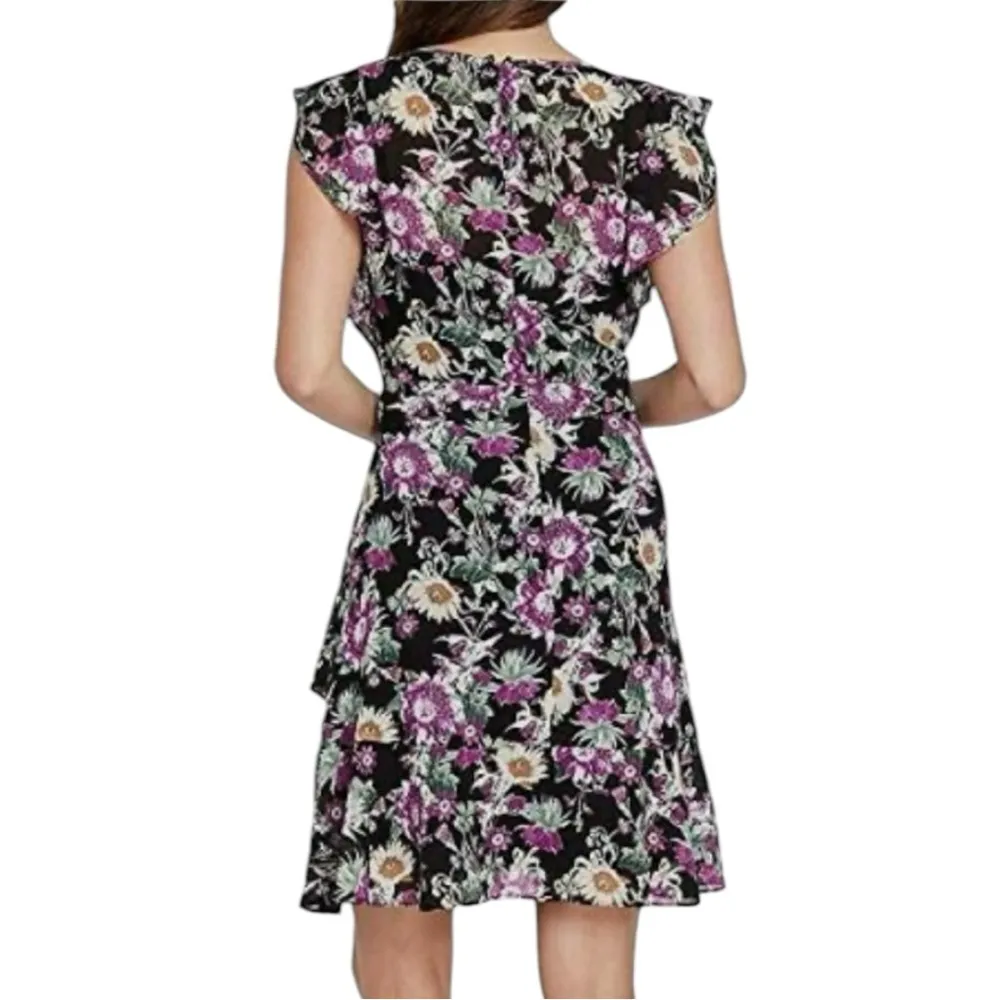 Rachel Rachel Roy Womens Lora Flounce Dress in Black Floral size 14W - Image 2