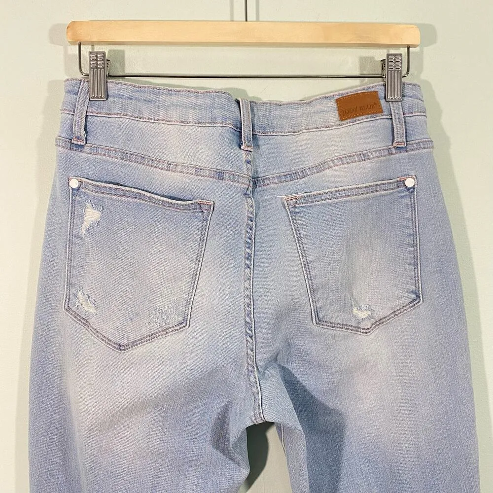Judy Blue Blue Light Wash Distressed Boyfriend Fit Jeans Size 30 #JB88333LT - Image 7