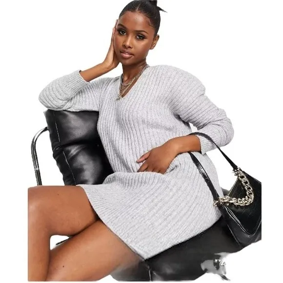 NWT 4th & Reckless Tamara Oversized Sweater Dress in Gray Size XS‎ - Image 4