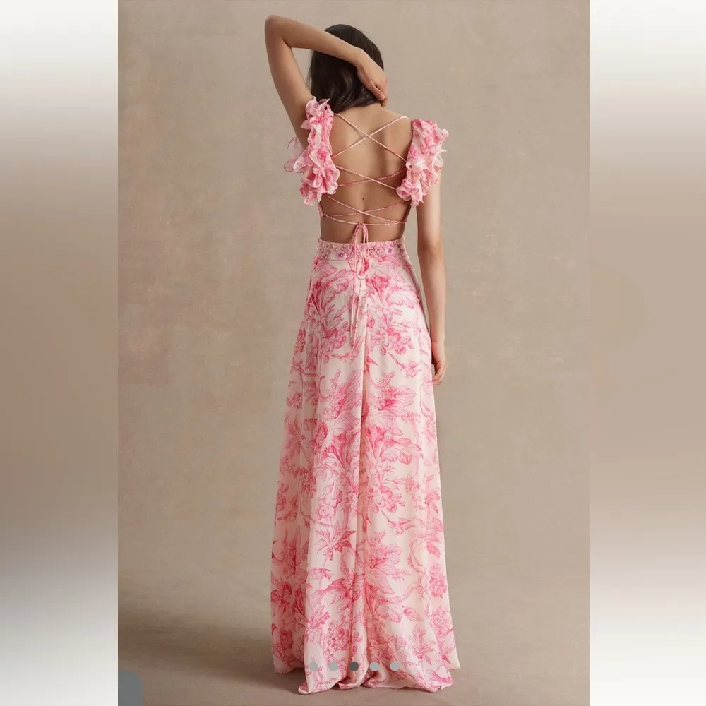 MAC DUGGAL Floral Ruffled Maxi Dress - Image 3