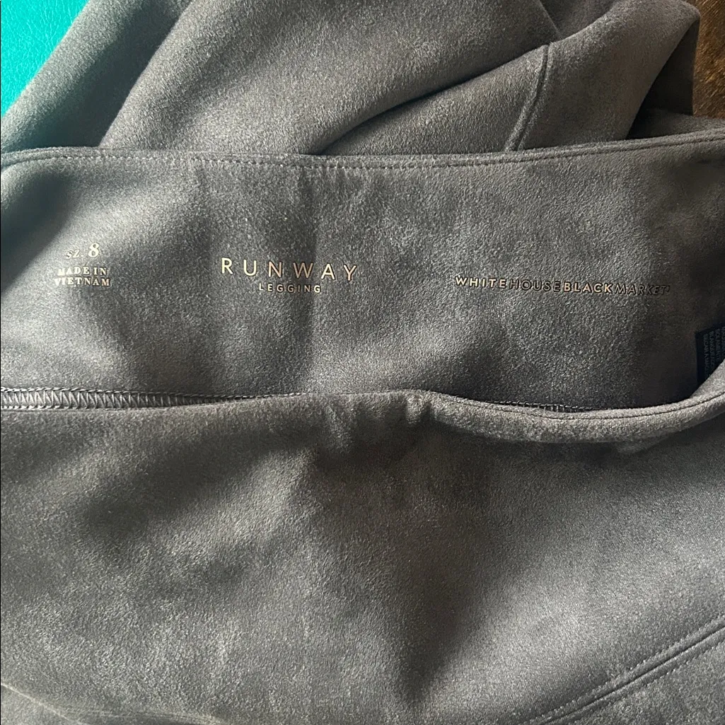 White House Black Market Ultimate Suede Runway Leggings Asphalt Grey Sz 8 NWT - Image 11