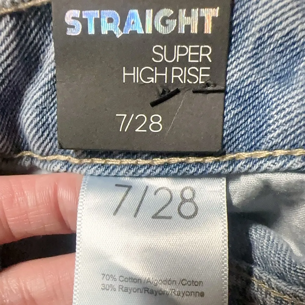 simple SOCIETY AUTHENTIC SUPER HIGH RISE STRAIGHT jeans 7/28 Super Soft NWT - Image 6