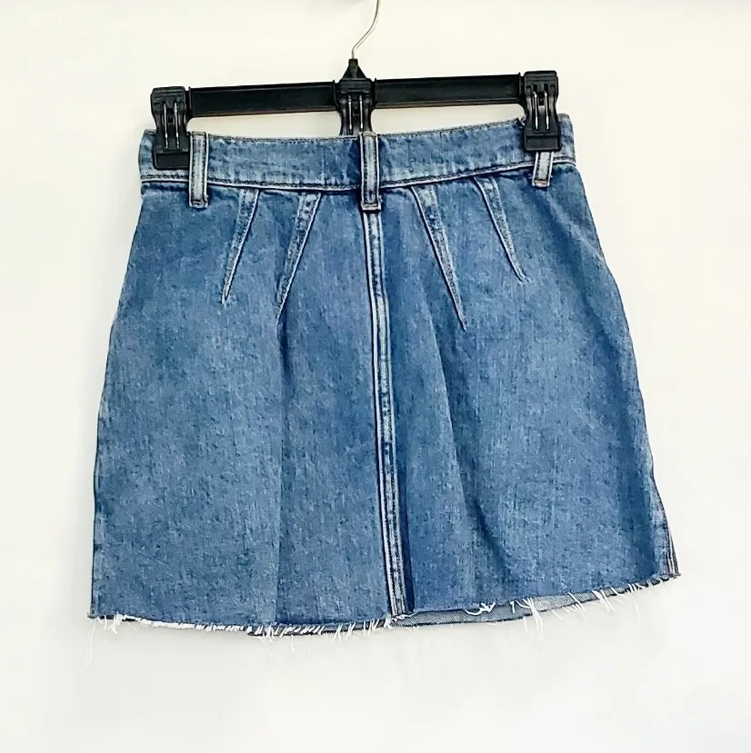 NWT  Denim Pleated Mini Skirt - Image 4