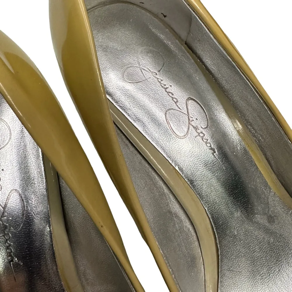 Jessica Simpson Round Toe 4 Inch Heels Muted Yellow Neutral Shoes Womens 7.5 B - Image 4