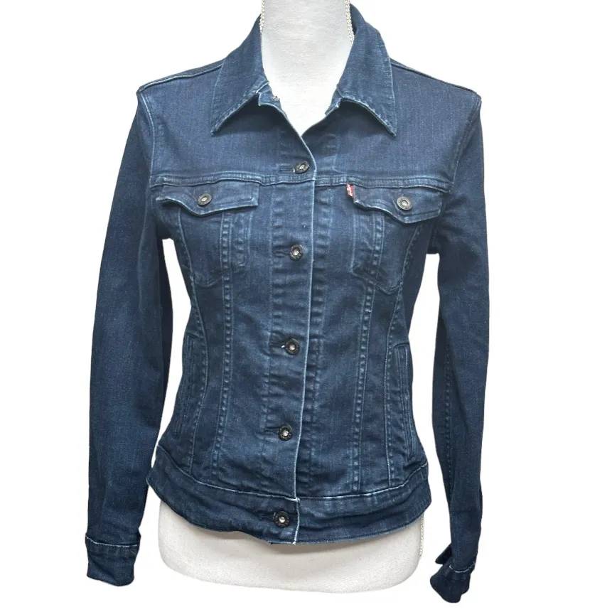 Levi Strauss & Co. Gold Label Women's Original‎ Trucker Jacket Dark Wash Size M - Image 7