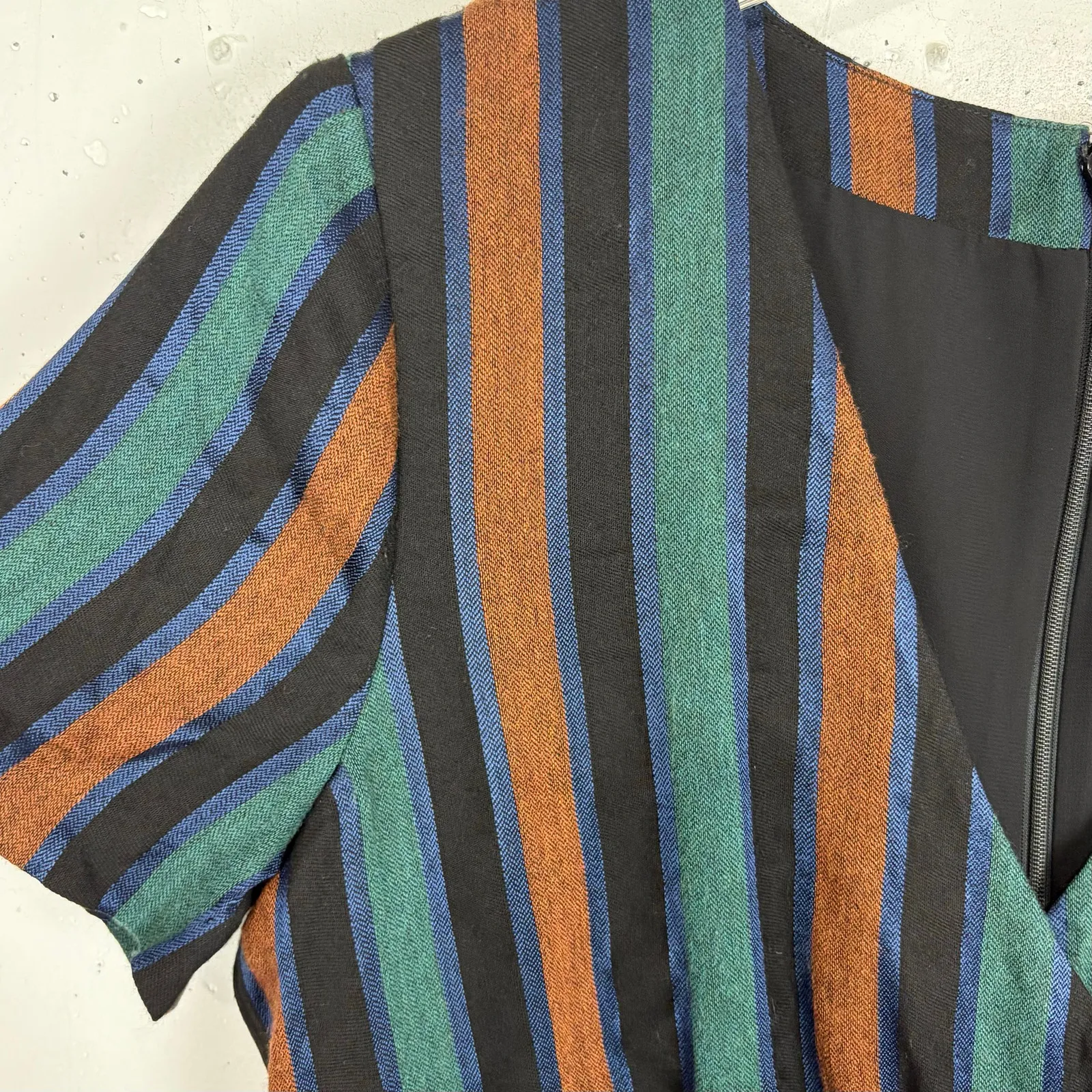 Madewell Women Kent Stripe Short Sleeve Jumpsuit Faux Wrap Elastic Waist Size 0 - Image 14