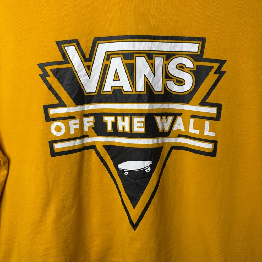 Vans Yellow  off the wall cropped long sleeve size medium. - Image 2