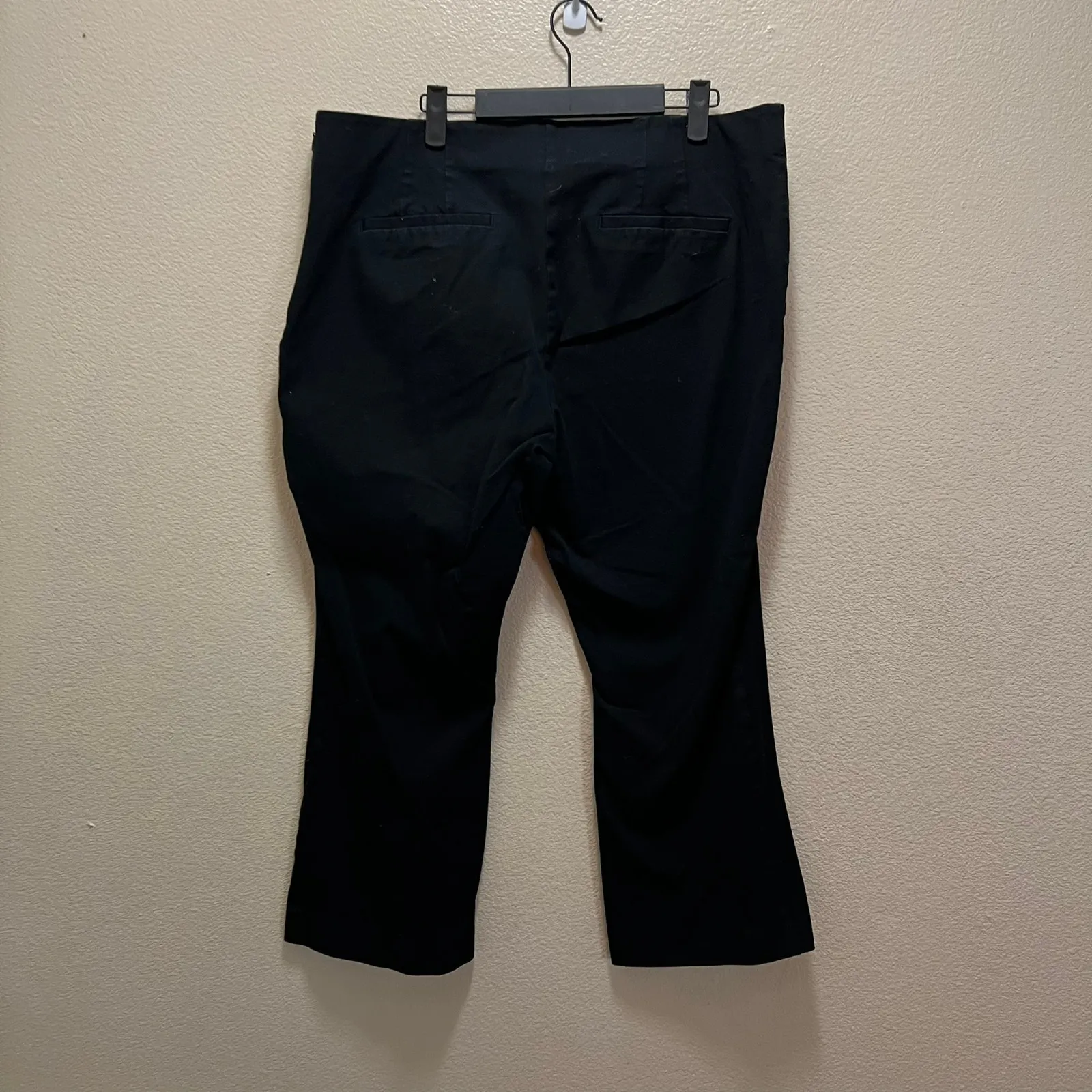 A New Day Wide Leg Pants Black High Rise Cotton Stretch Dark Wash Sz 18 - Image 3