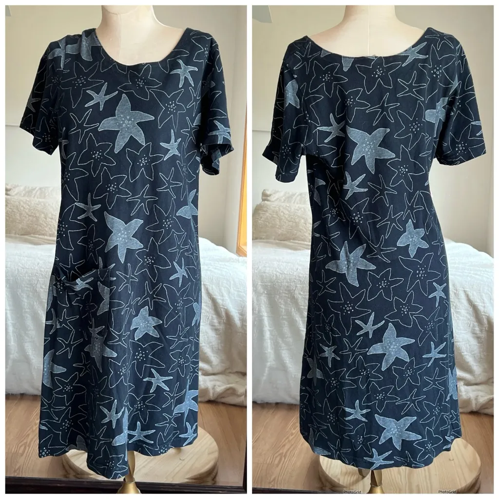 Fresh Produce Starfish Tee Shirt Dress Womens Smm Black - Image 2