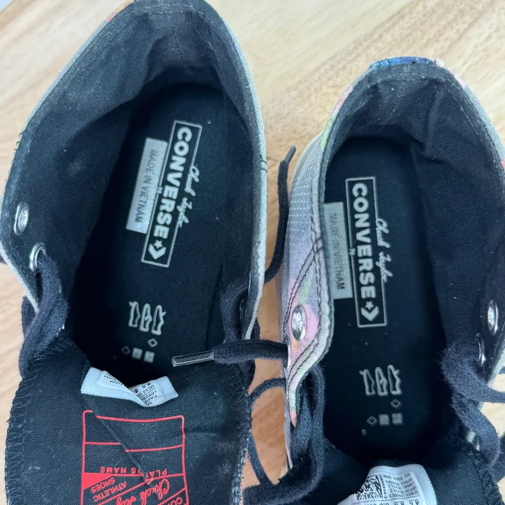 Converse Chuck Taylor 70 High Floral Print Black Sneaker Size 6.5 Men 8.5 Women - Image 9