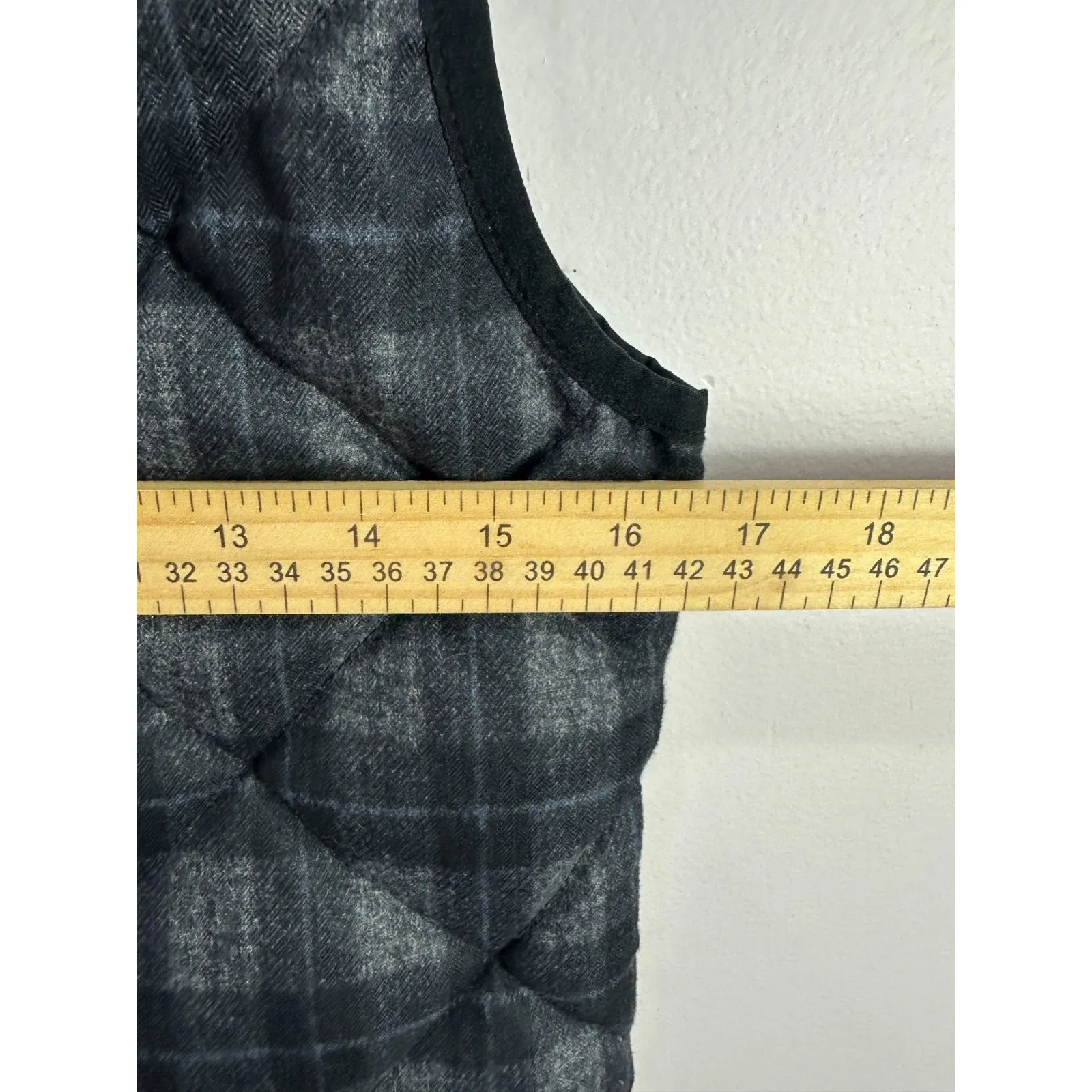 J Crew Womens Plaid Quilted‎ Down Vest XXS Gray Equestrian Preppy Quiet Luxury - Image 6