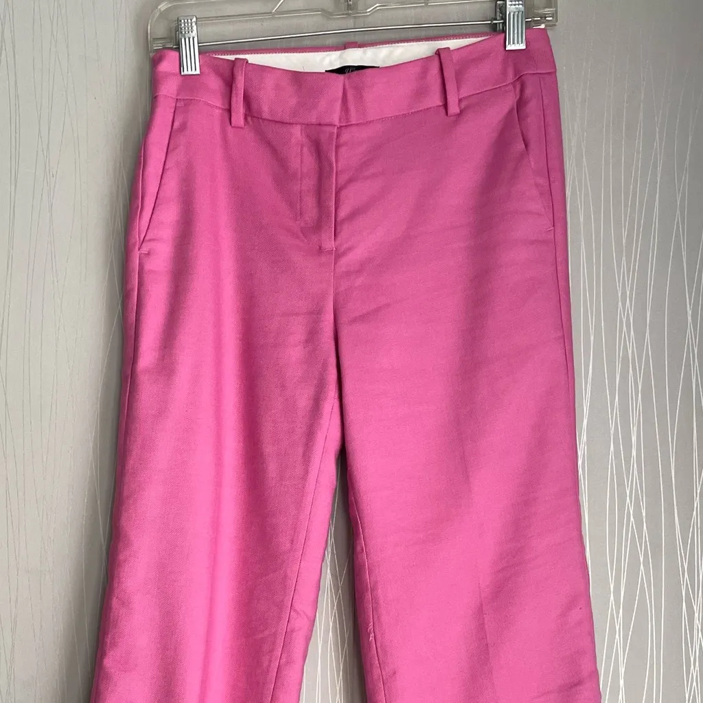 J Crew Pink Linen Blend Peyton Pants Womens 2P - Image 5