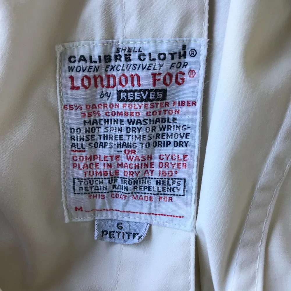 London Fog Trench Coat Maincoats 6P Petite VTG 70 - Image 11