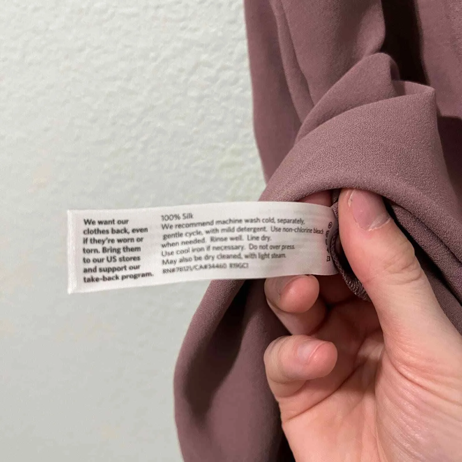 Eileen fisher Silk Georgette Crepe Funnel Neck Tunic Size Small Mauve Silk - Image 5