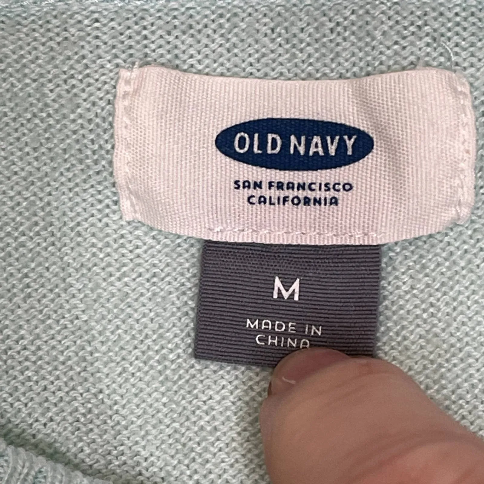 Old Navy Womens Sweater Size Medium Teal Cotton Crew‎ Neck - Image 4