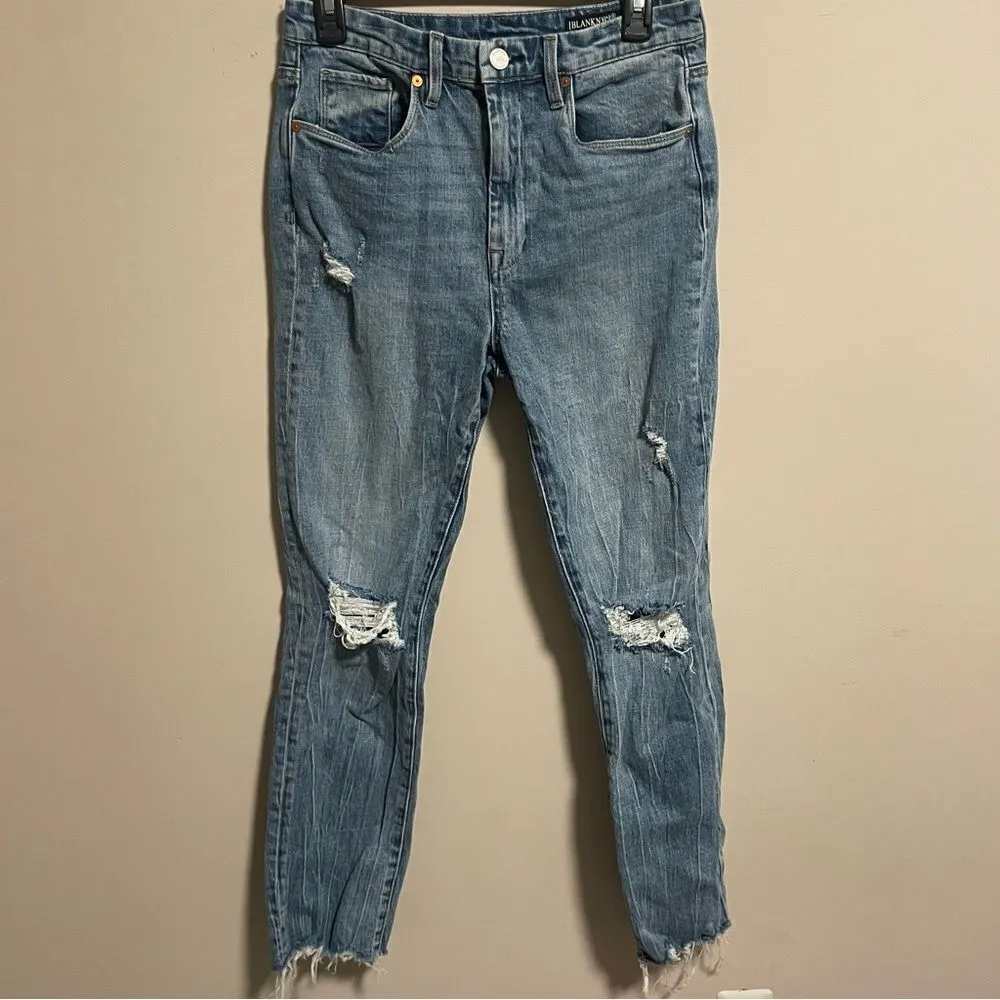 Blank NYC The Lafayette Jeans High Rise Wide Flare Straight Distressed- Size 27 - Image 3