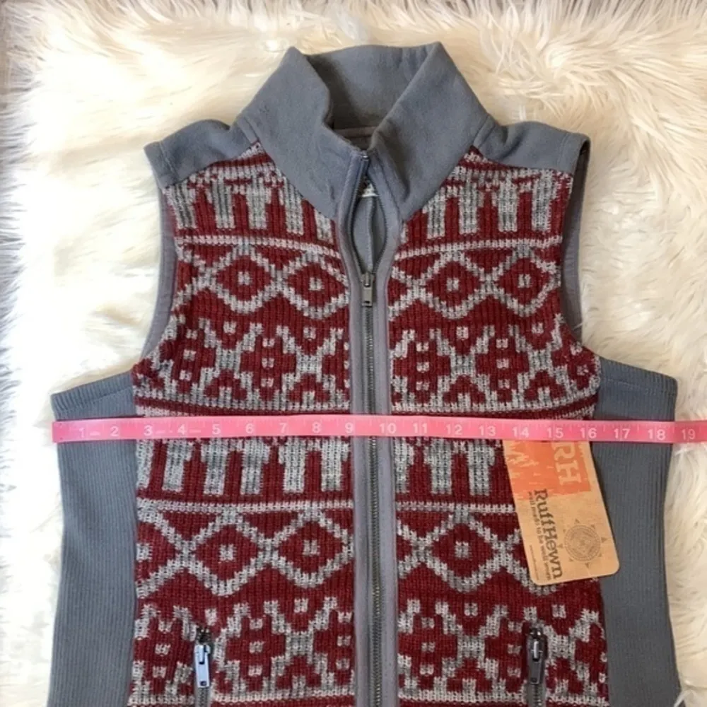 NWT Ruff Hewn fleece and sweater knit full zip vest M - Image 5