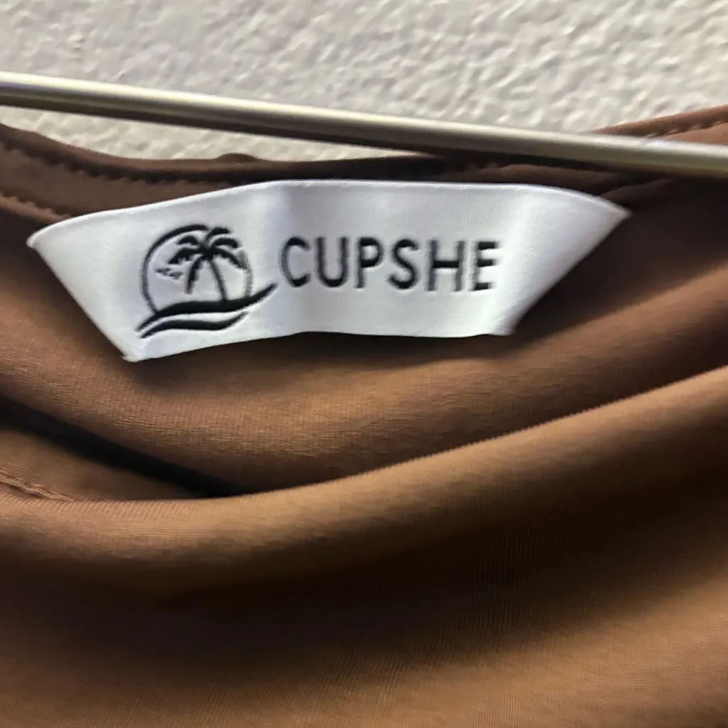 Cupshe Chocolate Brown Cut Out Maxi Dress L - Image 12