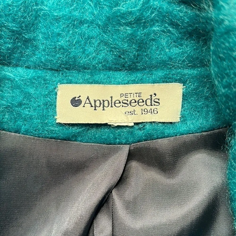 Vintage Appleseed’s 1946 Jewel Tone Wool Button Down Oversized Winter Coat Blue Size 14P - Image 8