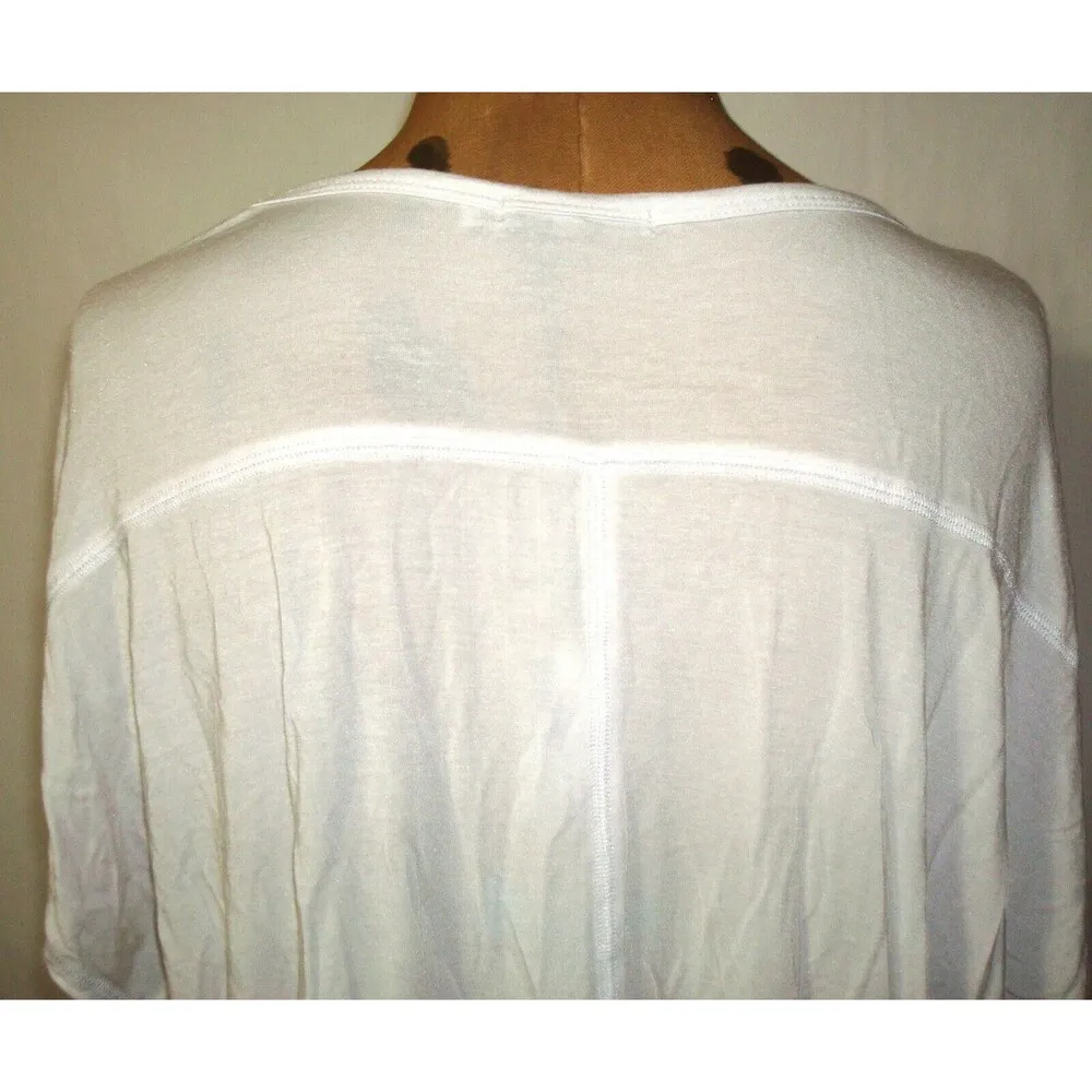 New Womens PrAna NWT L Linden Top White Modal Tee V Back SS Soft Jersey Shirt - Image 4