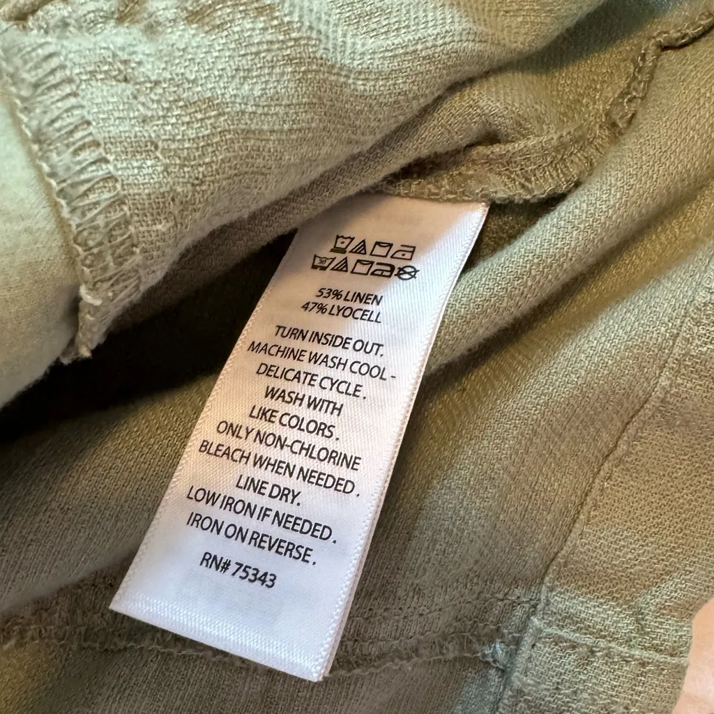 Christian Siriano | Light Sage Green‎ Linen Blend Utility Shacket Size L Large Green - Image 10