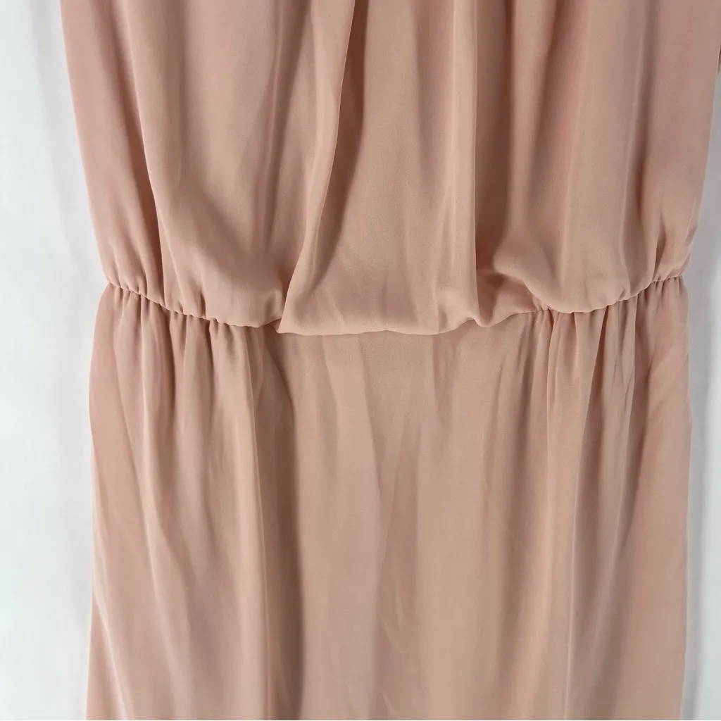 Your Sixth Sense Elegant Chiffon Pink Elastic Waist‎ Sleeveless Blouson Dress S - Image 4