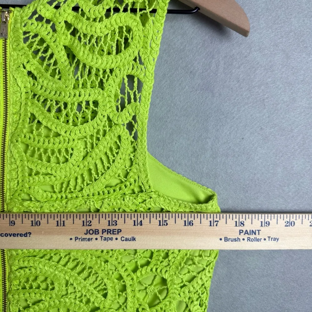 Lilly Pulitzer Women’s Seista Matcha Green Knit Battenburg Lace Shift Dress sz 8 - Image 11