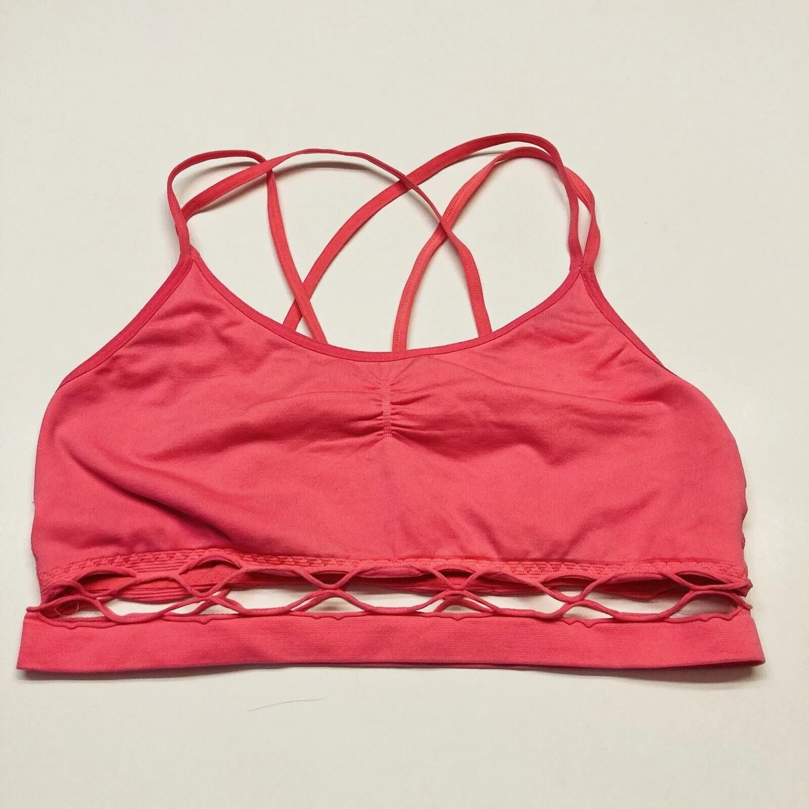 Victoria's Secret Pink Bralette Bra Lattice Band Strappy Back Unlined‎ Sz Small - Image 3