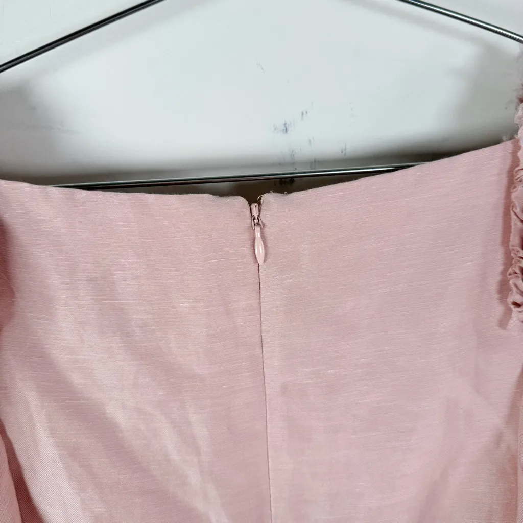 Aje. Dusk Knot Puff Sleeve Mini Dress in Blush Pink Size 4 - Image 6