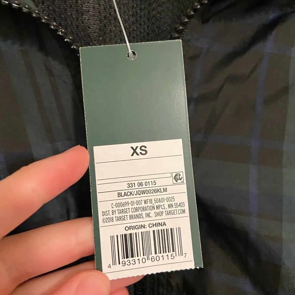 NEW Wild Fable women’s black green plaid zip windbreaker bomber‎ jacket XS - Image 5