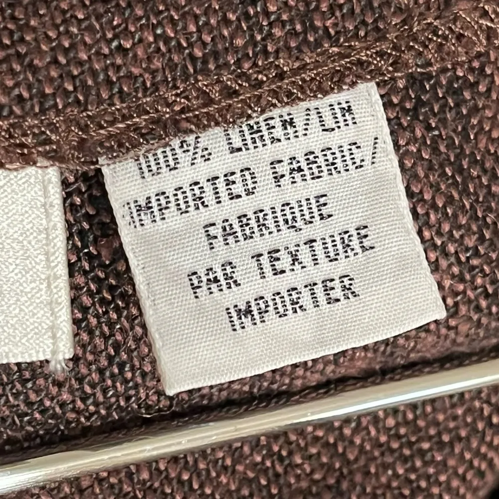 A line‎ 100% Linen Skirt Brown Vintage Woven Academia Chic - Image 8