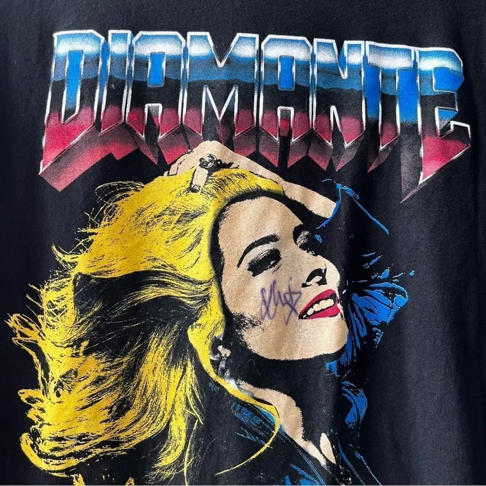 Diamante Signed Pop Art Blonde Band Tee Black Large - Image 2
