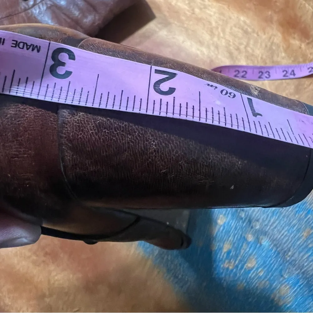 Gidigio Made in Italy Leather heeled boots size 40.5 euro zip booties Brown - Image 13