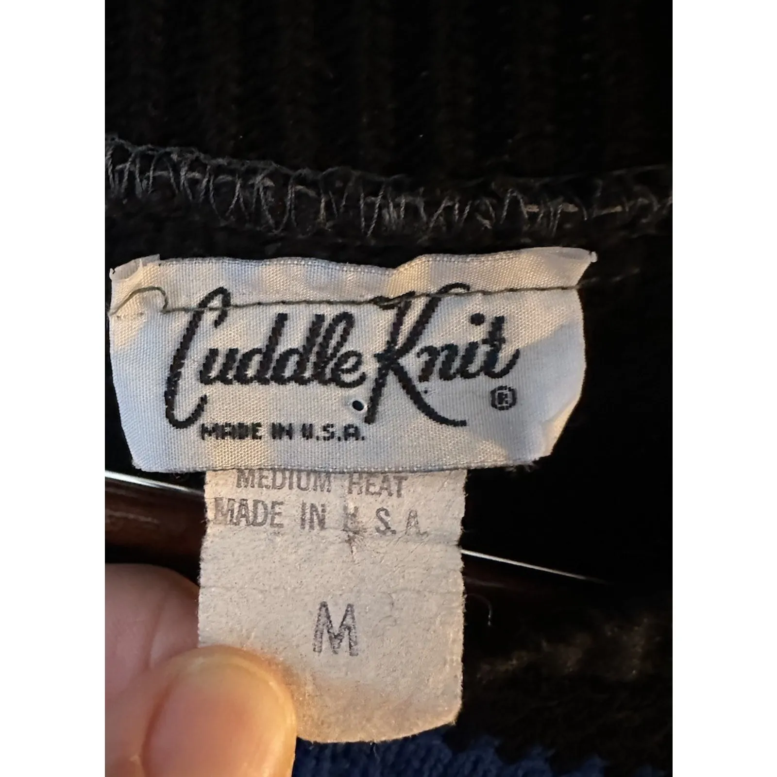 Vintage Cuddle Knit Sweater MockNeck Women's Medium Rainbow Striped Made In USA - Image 3