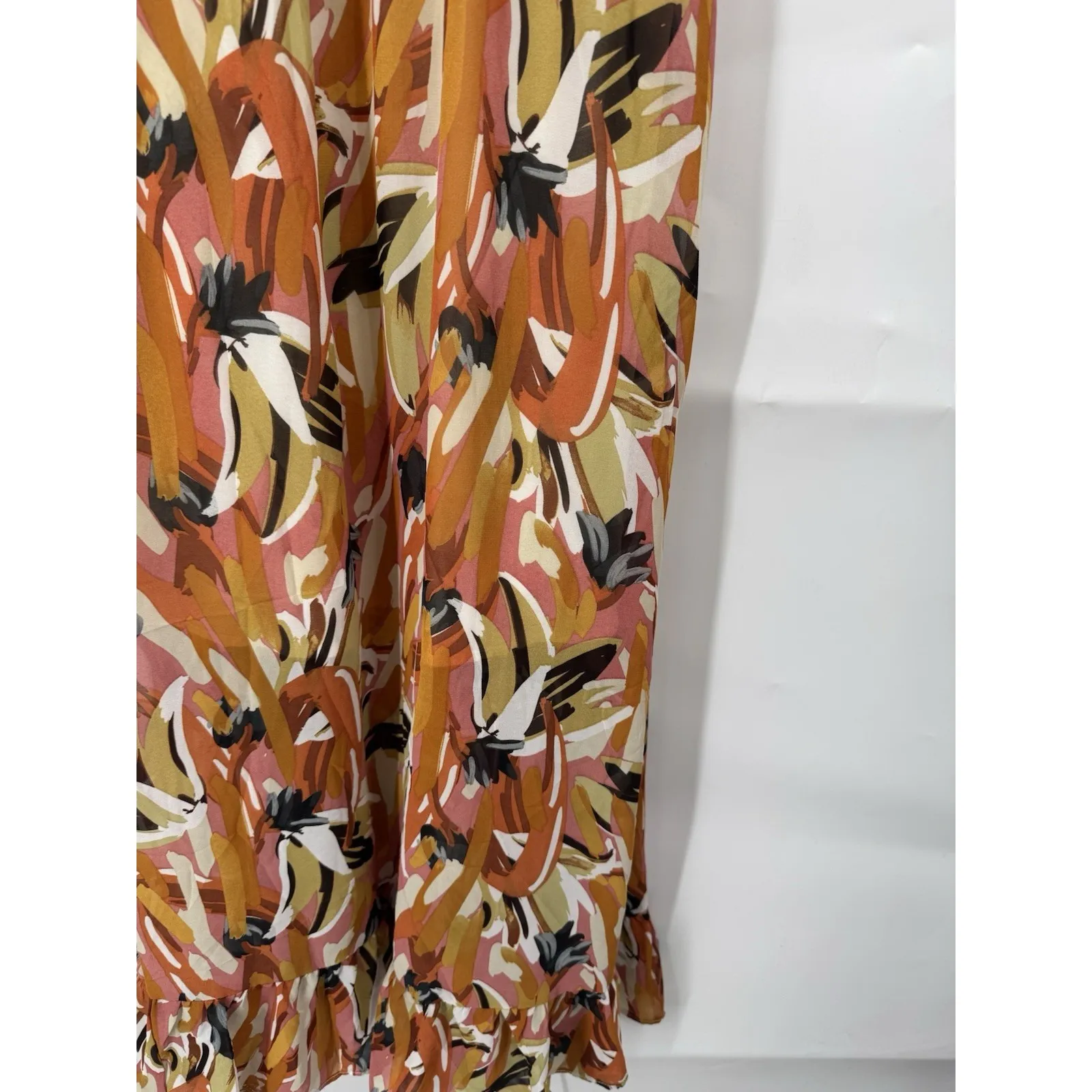 Indikah Babydoll Swing Midi Dress Women Medium Orange Milkmaid Coquette Preppy - Image 11