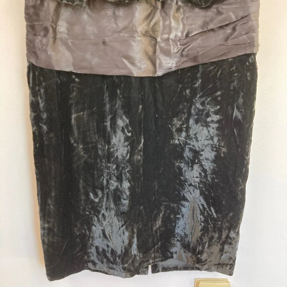 Vintage Gunne Sax Womens 6 Black Velvet Drop Waist Midi Dress Grunge Goth Witchy - Image 9